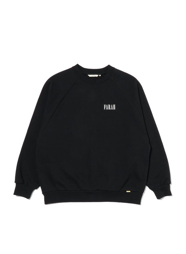 【FARAH|ファーラー】EMBROIDERY GRAPHIC CREWNECK SWEATSHIRT “CLASSIC LOGO”/エンブロイダリーグラフィッククルーネックスェットシャツ"クラシックロゴ”(BLACK) - STREAM【FARAH|ファーラー】EMBROIDERY GRAPHIC CREWNECK SWEATSHIRT “CLASSIC LOGO”/エンブロイダリーグラフィッククルーネックスェットシャツ"クラシックロゴ”(BLACK)STREAMM