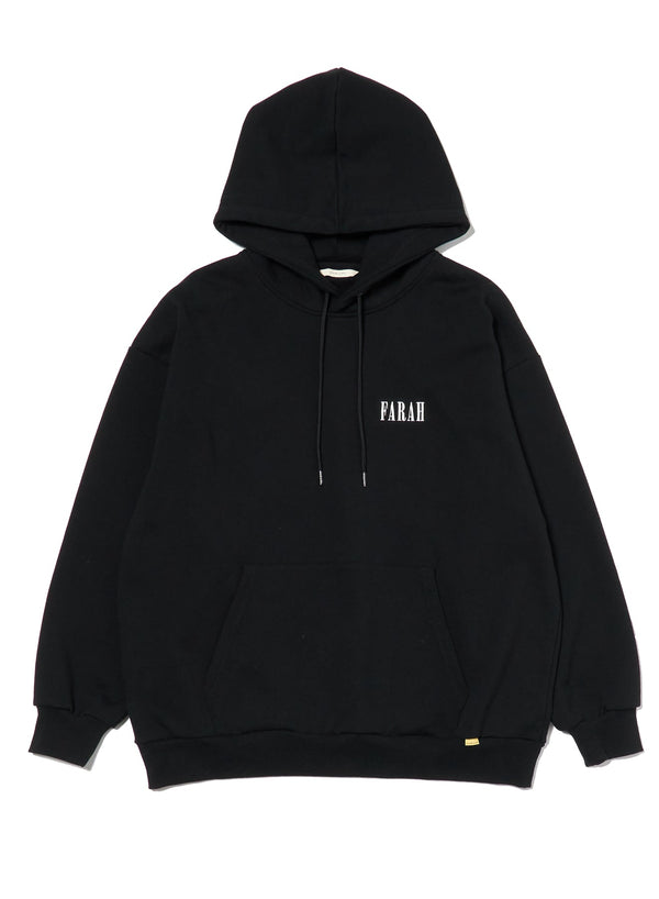 【FARAH|ファーラー】EMBROIDERY GRAPHIC HOODIE “CLASSIC LOGO”/エンブロイダリーグラフィックフーディー"クラシックロゴ"(BLACK) - STREAM【FARAH|ファーラー】EMBROIDERY GRAPHIC HOODIE “CLASSIC LOGO”/エンブロイダリーグラフィックフーディー"クラシックロゴ"(BLACK)STREAMM