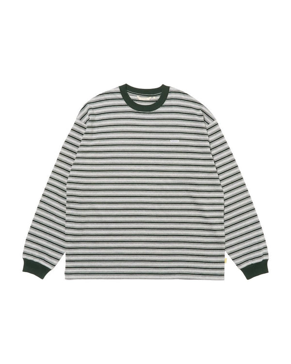 【FARAH|ファーラー】MULTI STRIPED CREWNECK L/S TEE/マルチストライプクルーネックL/Sティー(BROWN , GREEN) - STREAM【FARAH|ファーラー】MULTI STRIPED CREWNECK L/S TEE/マルチストライプクルーネックL/Sティー(BROWN , GREEN)STREAMGREENM