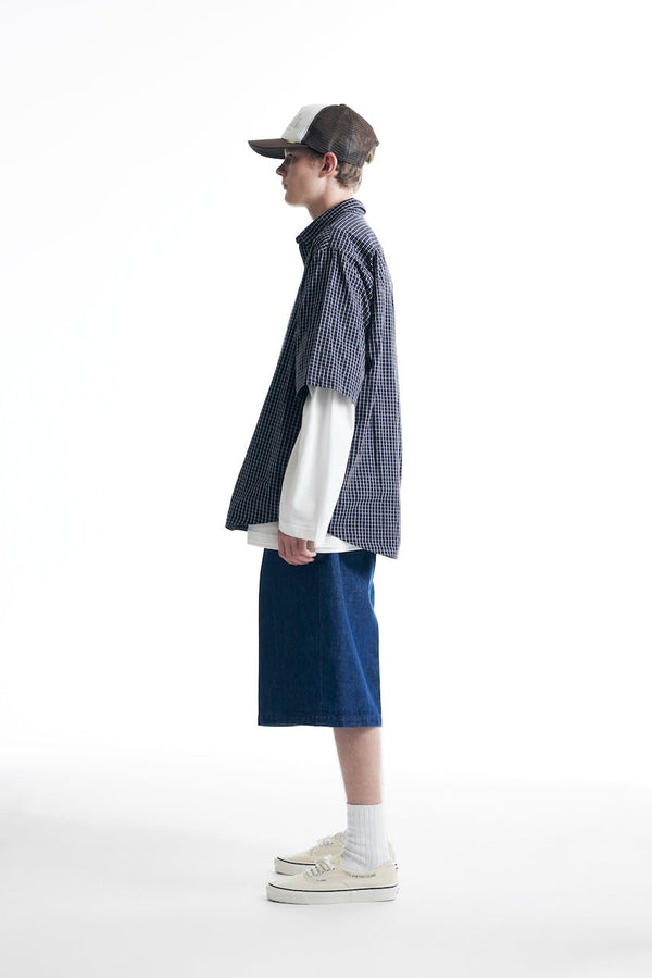 【FARAH|ファーラー】NO TUCK WIDE SHORTS/ノータックワイドショーツ(ONE WASH) - STREAM【FARAH|ファーラー】NO TUCK WIDE SHORTS/ノータックワイドショーツ(ONE WASH)STREAM30inch