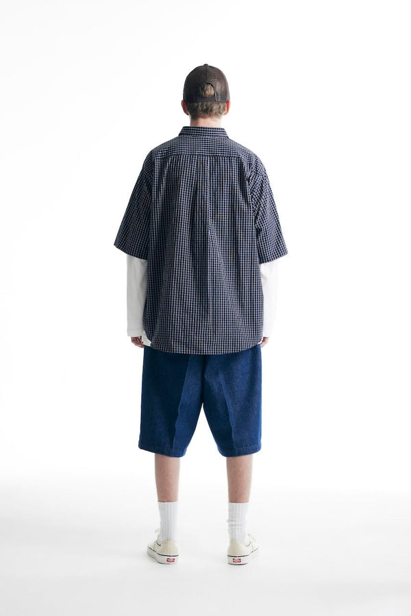 【FARAH|ファーラー】NO TUCK WIDE SHORTS/ノータックワイドショーツ(ONE WASH) - STREAM【FARAH|ファーラー】NO TUCK WIDE SHORTS/ノータックワイドショーツ(ONE WASH)STREAM30inch