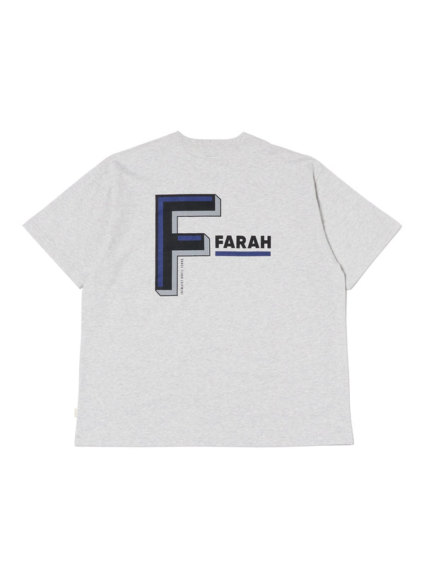 【FARAH|ファーラー】PRINTED GRAPHIC S/S TEE"D.F.E"/プリンテッドグラフィックTシャツ"D.F.E"(HEATHER GREY , BLACK) - STREAM