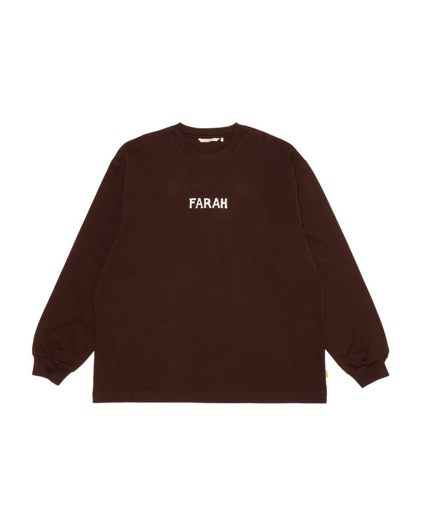 【FARAH|ファーラー】PRINTED GRSPHIC L/S TEE"TEXAS LONG HORN EMBLEM"/プリントグラフィックL/Sティー”テキサスロングホーンエンブレム(BROWN) - STREAM