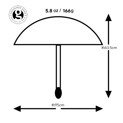 【GOSSAMER GEAR|ゴッサマーギア】LIGHTREK HIKING UMBRELLA/ライトレックハイキングアンブレラ(SILVER) - STREAM【GOSSAMER GEAR|ゴッサマーギア】LIGHTREK HIKING UMBRELLA/ライトレックハイキングアンブレラ(SILVER)STREAMSILVERONE SIZE