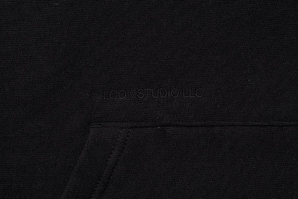 【LQQK STUDIO | ルックスタジオ】MIDWEIGHT FLEECE HOODIE/ミッドウェイトフリースフーディー(BLACK) - STREAM【LQQK STUDIO | ルックスタジオ】MIDWEIGHT FLEECE HOODIE/ミッドウェイトフリースフーディー(BLACK)STREAMS