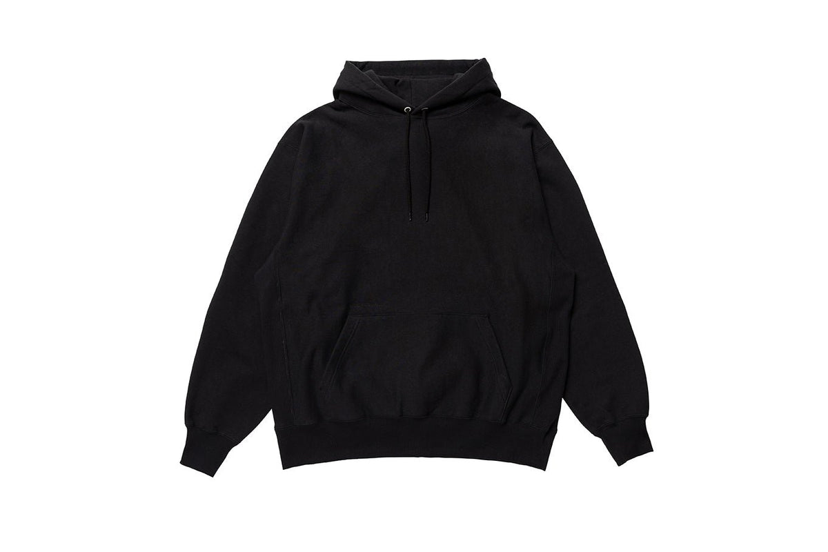 ミッドウェイトフリースフーディー ブラック KNIT CUT SEWN おしゃれな 