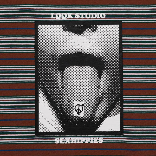 【LQQK STUDIO|ルックスタジオ】×SEXHIPPIES MULTI BORDER TEE/セックスヒッピーズ ボーダーTシャツ(BROWN) 正規取扱店舗 公式オンライン通販 島根 松江 26FW スケートボード シルクスクリーン
