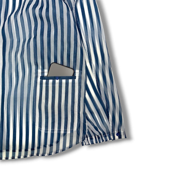 【迷迭香|マンネンロウ】MESH L/S SHIRT STRIPE/メッシュ L/S シャツ ストライプ(BLUE)