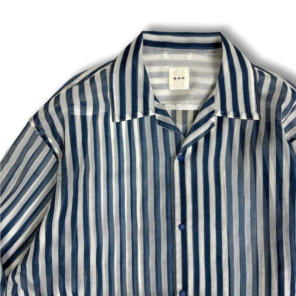【迷迭香|マンネンロウ】MESH L/S SHIRT STRIPE/メッシュ L/S シャツ ストライプ(BLUE)