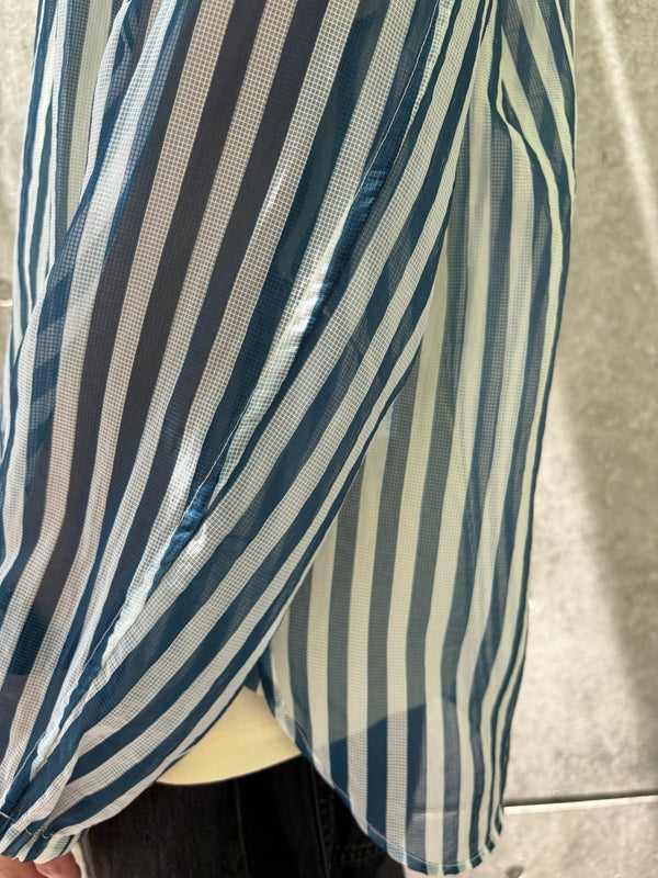 【迷迭香|マンネンロウ】MESH L/S SHIRT STRIPE/メッシュ L/S シャツ ストライプ(BLUE)