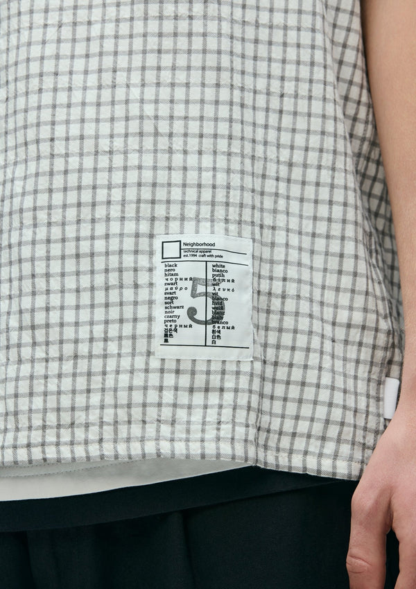 【NEIGHBORHOOD|ネイバーフッド】BW . CHECK SHIRT SS/BW . チェックシャツ SS(BLACK,WHITE)