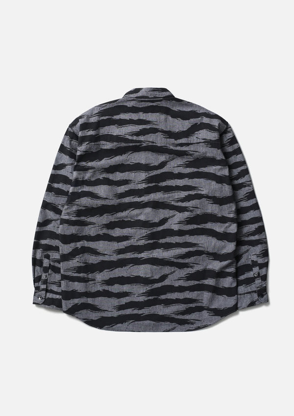 CAMO PATTERN CHAMBRAY SHIRT LS