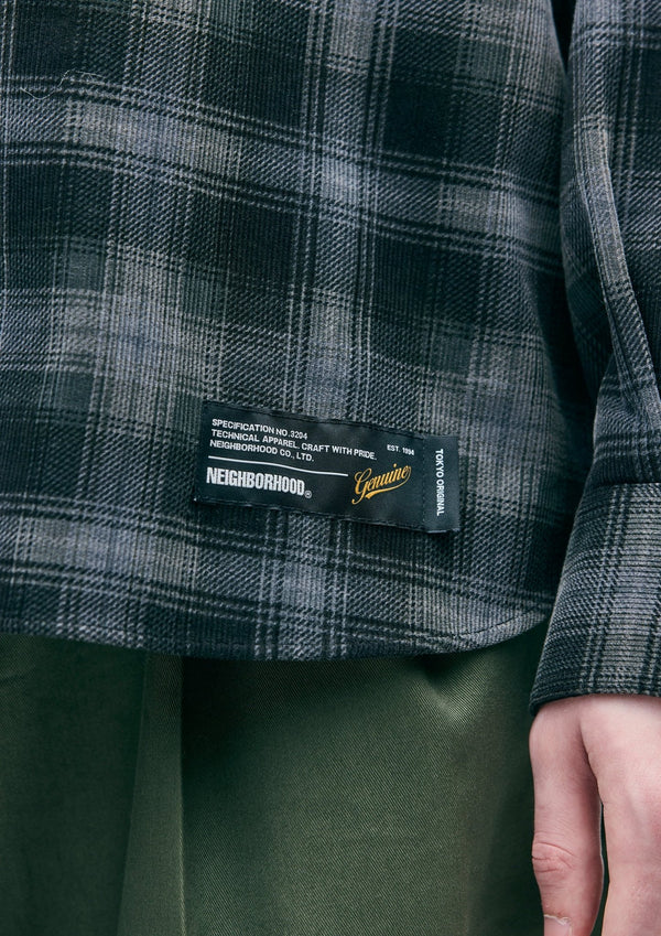 【NEIGHBORHOOD|ネイバーフッド】CORDUROY CHECK SHIRT LS /コーデュロイチェックシャツ LS(BLUE,GRAY) - STREAM【NEIGHBORHOOD|ネイバーフッド】CORDUROY CHECK SHIRT LS /コーデュロイチェックシャツ LS(BLUE,GRAY)STREAMGRAYM