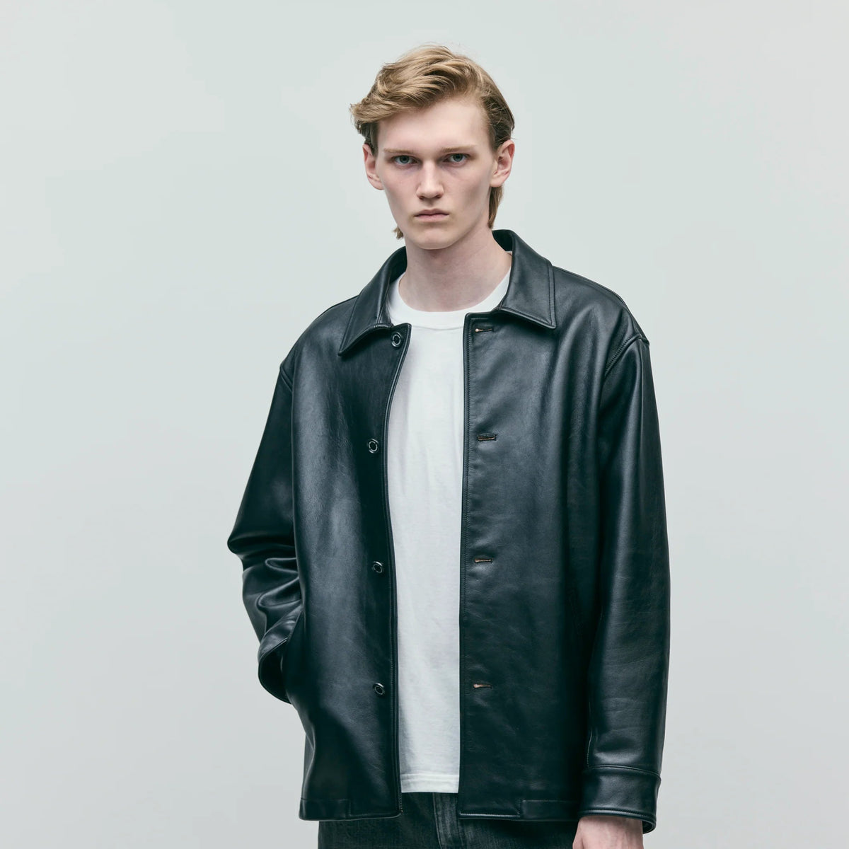 美品✨　ネイバーフッド　neighborhood ピーコート　レザー　ブラック NEIGHBORHOOD|ネイバーフッド LEATHER CAR COAT/レザーカー