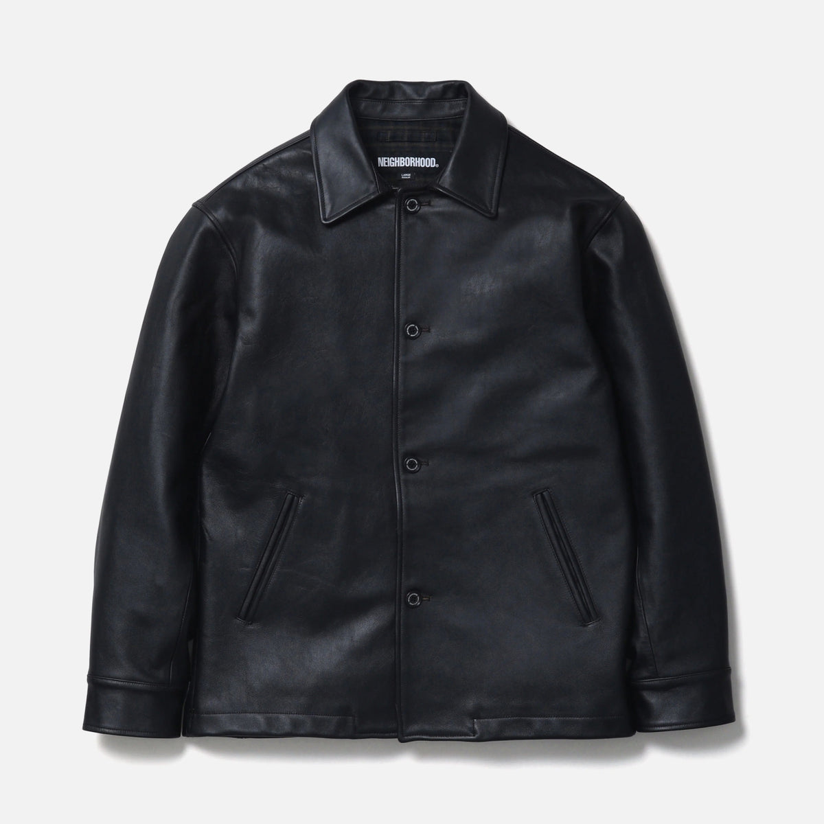美品✨　ネイバーフッド　neighborhood ピーコート　レザー　ブラック NEIGHBORHOOD|ネイバーフッド LEATHER CAR COAT/レザーカー