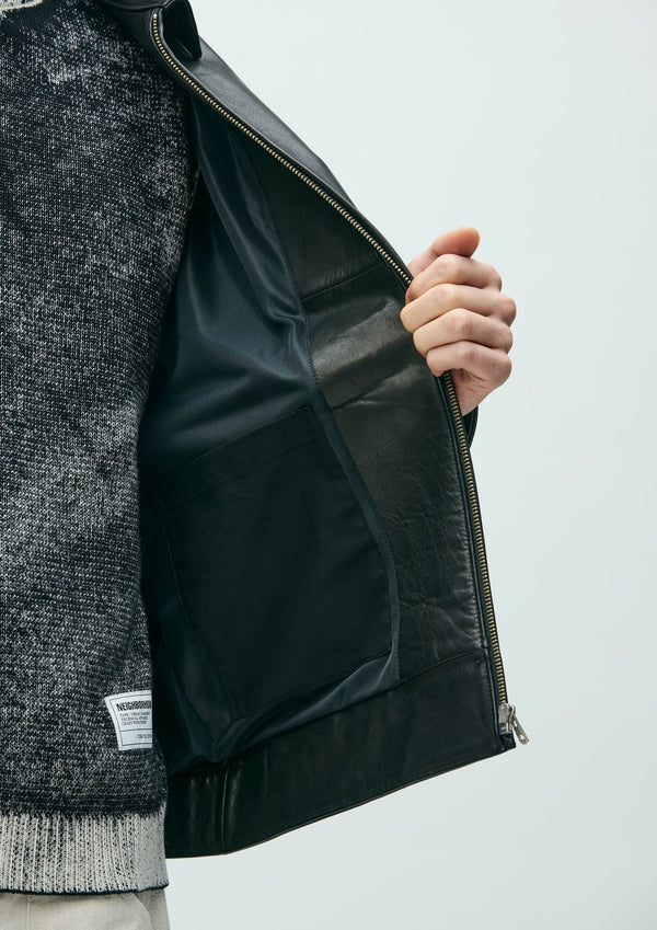 【NEIGHBORHOOD|ネイバーフッド】LEATHER SPORTS JACKET/レザースポーツジャケット(BLACK) - STREAM【NEIGHBORHOOD|ネイバーフッド】LEATHER SPORTS JACKET/レザースポーツジャケット(BLACK)STREAMBLACKM