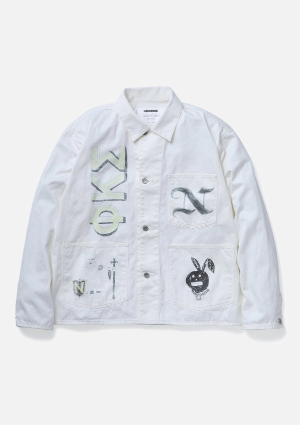 【NEIGHBORHOOD|ネイバーフッド】MEMORIAL COVERALL JACKET/メモリアルカバーオールジャケット(WHITE) - STREAM【NEIGHBORHOOD|ネイバーフッド】MEMORIAL COVERALL JACKET/メモリアルカバーオールジャケット(WHITE)STREAML