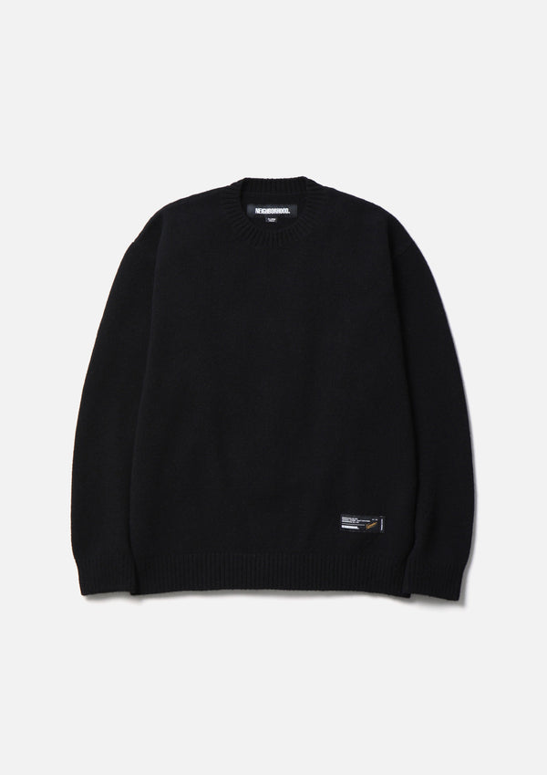 【NEIGHBORHOOD|ネイバーフッド】PLAIN CREWNECK SWEATER/プレーンクルーネックセーター(GRAY,GREEN,BLACK) - STREAM【NEIGHBORHOOD|ネイバーフッド】PLAIN CREWNECK SWEATER/プレーンクルーネックセーター(GRAY,GREEN,BLACK)STREAMBLACKM