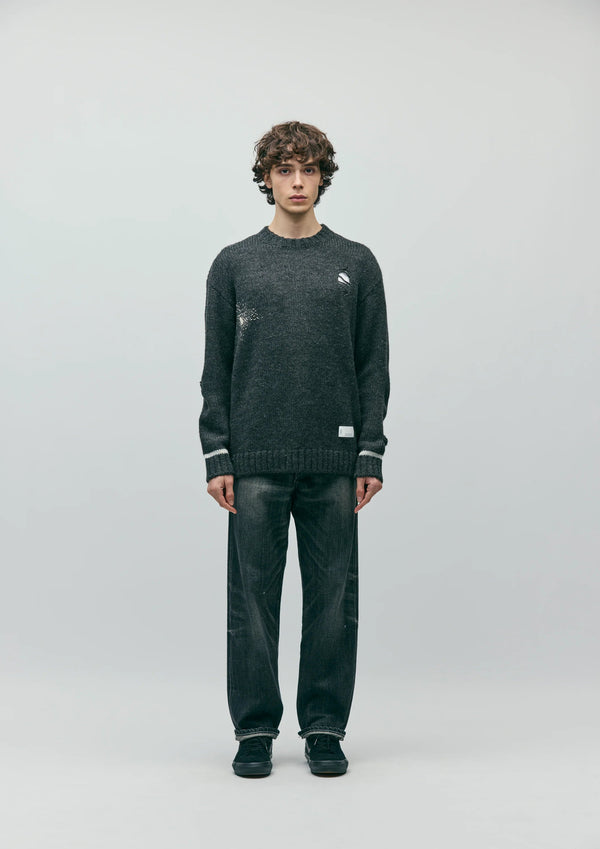 【NEIGHBORHOOD|ネイバーフッド】SAVAGE CREWNECK SWEATER/サベージクルーネックセーター(BLACK,GRAY) - STREAM【NEIGHBORHOOD|ネイバーフッド】SAVAGE CREWNECK SWEATER/サベージクルーネックセーター(BLACK,GRAY)STREAMGRAYM