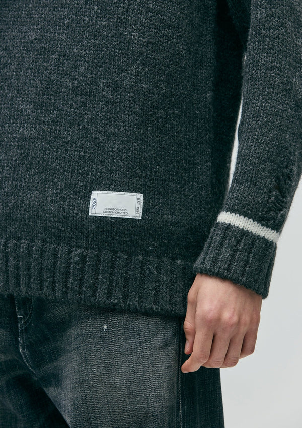 【NEIGHBORHOOD|ネイバーフッド】SAVAGE CREWNECK SWEATER/サベージクルーネックセーター(BLACK,GRAY) - STREAM【NEIGHBORHOOD|ネイバーフッド】SAVAGE CREWNECK SWEATER/サベージクルーネックセーター(BLACK,GRAY)STREAMGRAYM