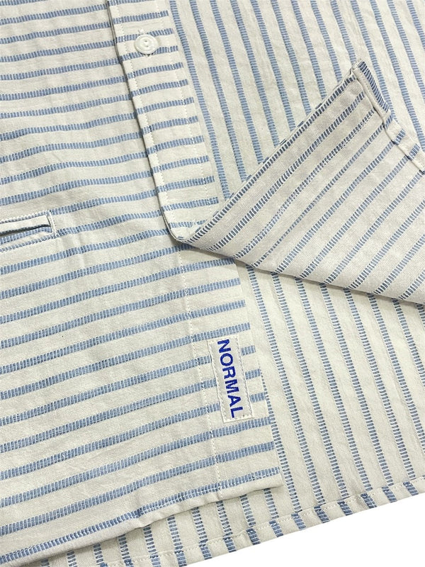 【NOROLL|ノーロール】NORMAL SHIRT STRIPE S/S/ノーマルシャツ ストライプSS(BROWN , BLUE) - STREAM【NOROLL|ノーロール】NORMAL SHIRT STRIPE S/S/ノーマルシャツ ストライプSS(BROWN , BLUE)STREAMBLUEM