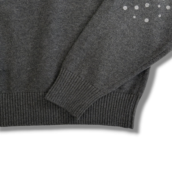 【PAJA STUDIO|パハ スタジオ】GLITTER COTTON SWEATER/グリッターコットンセーター(CHARCOAL GRAY) 正規取扱店舗 公式オンライン通販 島根 松江 26FW コットンニット シルクスクリーン