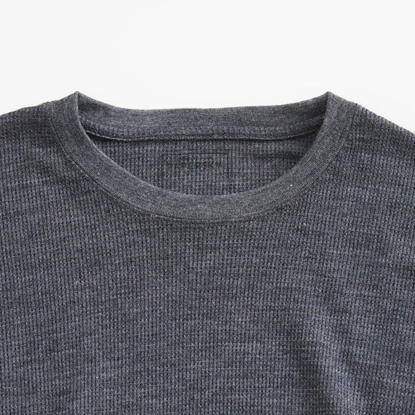 【PAPERSKY WEAR|ペーパースカイウェア】MERINO WAFFLE LONG T - SHIRT/メリノワッフル ロングTシャツ(CHARCOAL) - STREAM【PAPERSKY WEAR|ペーパースカイウェア】MERINO WAFFLE LONG T - SHIRT/メリノワッフル ロングTシャツ(CHARCOAL)STREAMM