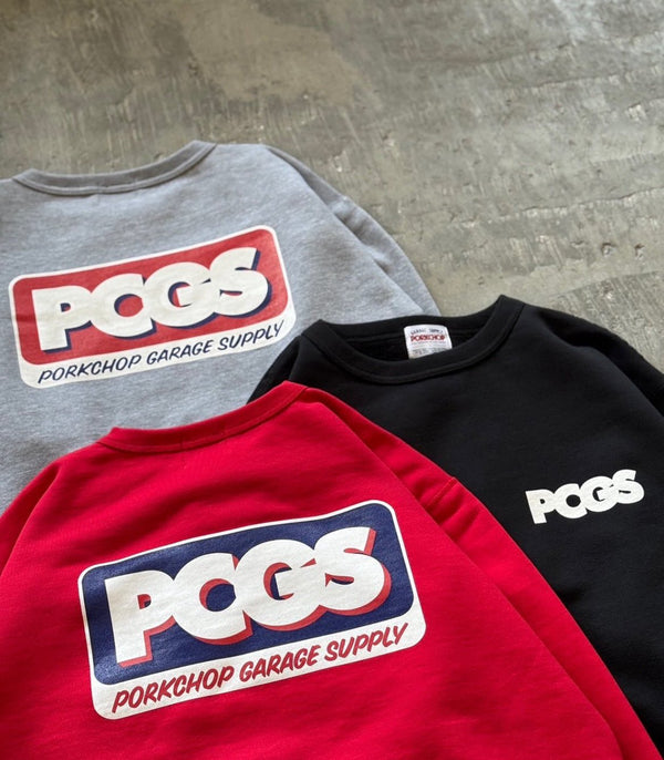 【PORKCHOP GARAGE SUPPLY|ポークチョップ ガレージ サプライ】PCGS SQUARE SWEAT(BLACK,GRAY) - STREAM【PORKCHOP GARAGE SUPPLY|ポークチョップ ガレージ サプライ】PCGS SQUARE SWEAT(BLACK,GRAY)STREAMBLACKM