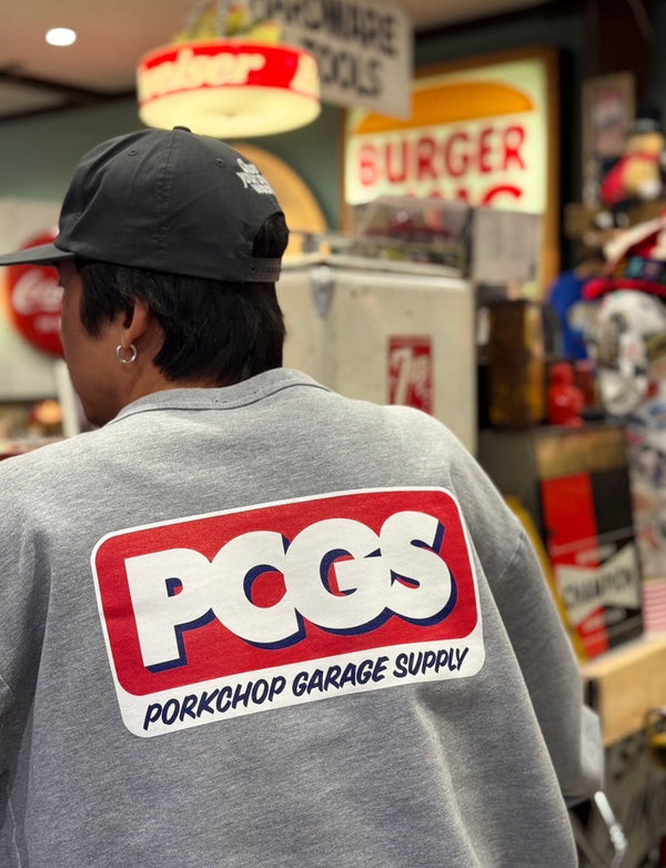 【PORKCHOP GARAGE SUPPLY|ポークチョップ ガレージ サプライ】PCGS SQUARE SWEAT(BLACK,GRAY) - STREAM【PORKCHOP GARAGE SUPPLY|ポークチョップ ガレージ サプライ】PCGS SQUARE SWEAT(BLACK,GRAY)STREAMBLACKM