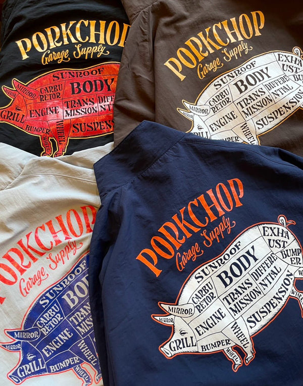 【PORKCHOP GARAGE SUPPLY|ポークチョップ ガレージ サプライ】PORK BACK NYLON JKT/ポークバックナイロンジャケット(BLACK,NAVY,GRAY) - STREAM【PORKCHOP GARAGE SUPPLY|ポークチョップ ガレージ サプライ】PORK BACK NYLON JKT/ポークバックナイロンジャケット(BLACK,NAVY,GRAY)STREAMGRAYM