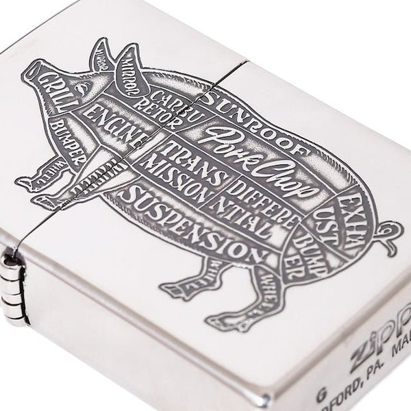 PORKCHOP GARAGE SUPPLY|
PORK ZIPPO 2025(SILVER)