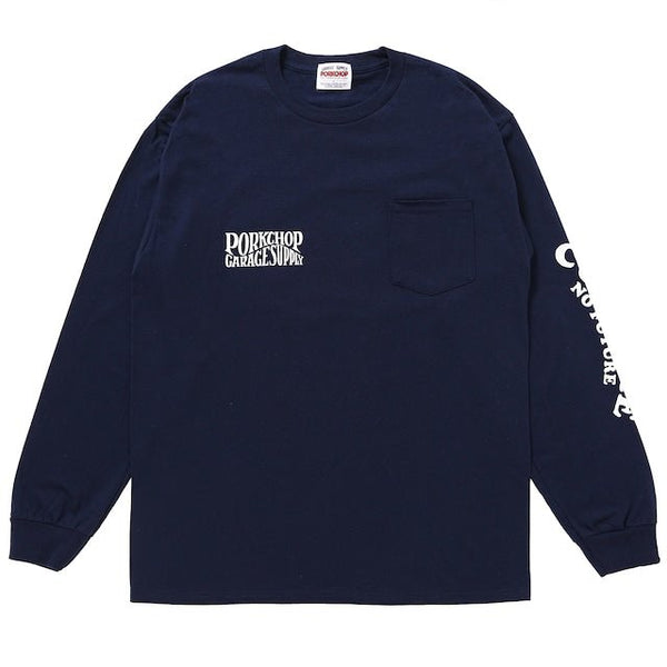 【PORKCHOP GARAGE SUPPLY|ポークチョップ ガレージ サプライ】WAVE LOGO L/S TEE/ウェーブロゴL/S TEE(GRAY,NAVY,BLACK) - STREAM【PORKCHOP GARAGE SUPPLY|ポークチョップ ガレージ サプライ】WAVE LOGO L/S TEE/ウェーブロゴL/S TEE(GRAY,NAVY,BLACK)STREAMBLACKM