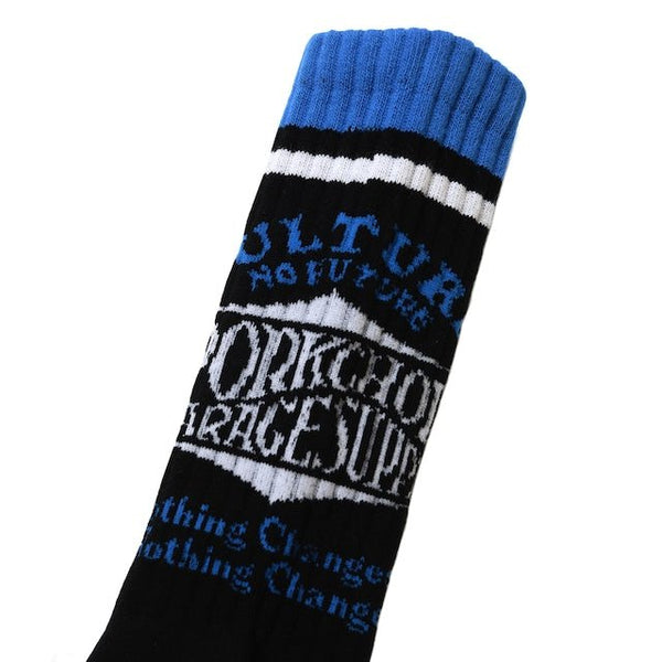 【PORKCHOP GARAGE SUPPLY|ポークチョップ ガレージ サプライ】WAVE LOGO SOX /ウェーブロゴソックス (WHITE,GRAY,BLACK)