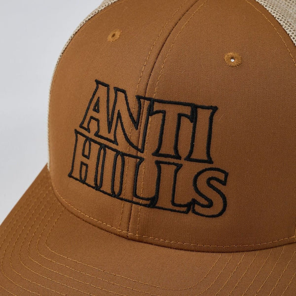 【SAVE SHOCK|セーブショック】ANTI HILLS TRUCKER MESH CAP/アンチヒルズ トラッカーメッシュキャップ(LIGHT BROWN , BLACK)