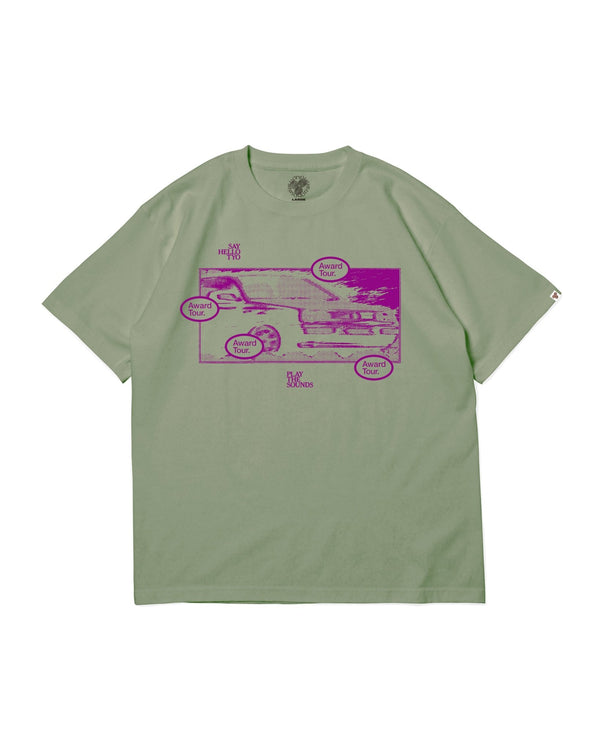【SAYHELLO|セイハロー】AWORD TOUR TEE/アワールドツアーティー(WHITE , SMOKE GREEN) - STREAM【SAYHELLO|セイハロー】AWORD TOUR TEE/アワールドツアーティー(WHITE , SMOKE GREEN)STREAMSMOKE GREENS