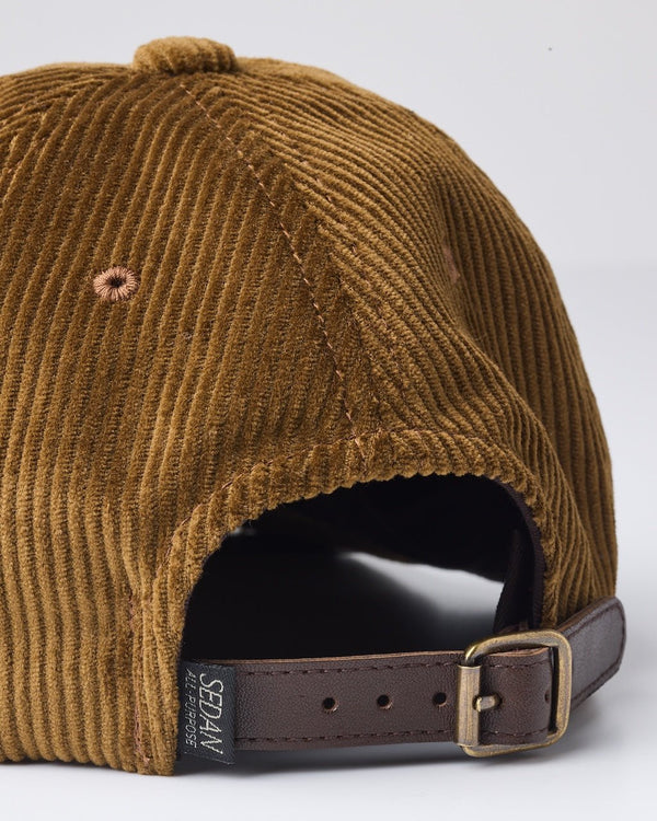 【SEDAN ALL-PURPOSE|セダンオールパーパス】 LEATHER STRAP CORDUROY CAP/レザーストラップコーデュロイキャップ(BLACK , BROWN) 正規取扱店舗 公式オンライン通販 島根 松江 26FW 刺繍