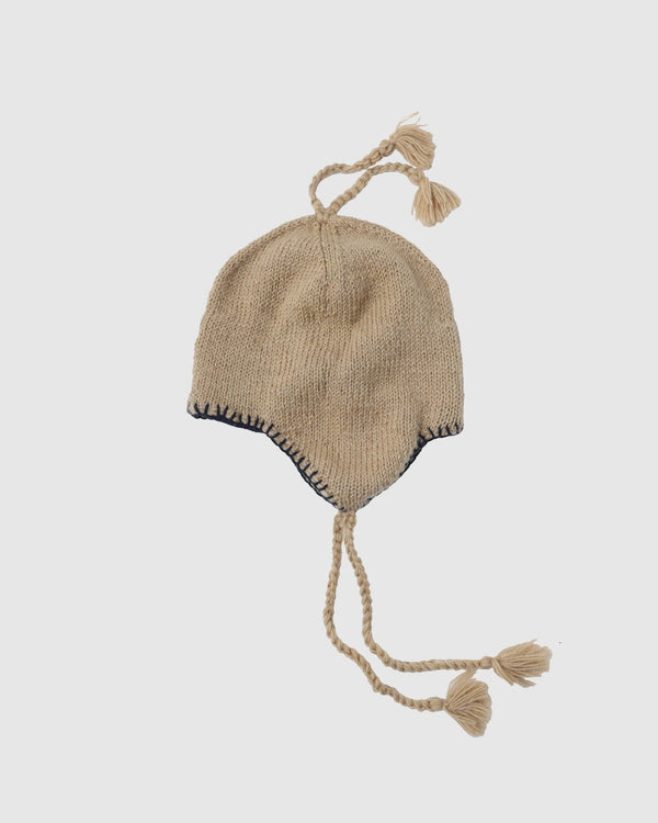 【SEDAN ALL - PURPOSE|セダンオールパーパス】HAND KNIT EAR FLAP BEANIE/ハンドニットイヤーフラップビーニー(KHAKI , NAVY) - STREAM