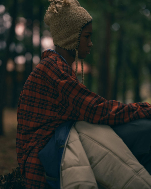 【SEDAN ALL - PURPOSE|セダンオールパーパス】HAND KNIT EAR FLAP BEANIE/ハンドニットイヤーフラップビーニー(KHAKI , NAVY) - STREAM