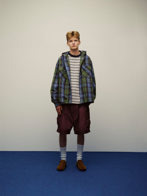 【SEDAN ALL - PURPOSE|セダンオールパーパス】PLAID HOODED SHIRT/プラッドフーデットシャツ(BLUE GREEN) - STREAM【SEDAN ALL - PURPOSE|セダンオールパーパス】PLAID HOODED SHIRT/プラッドフーデットシャツ(BLUE GREEN)STREAMM