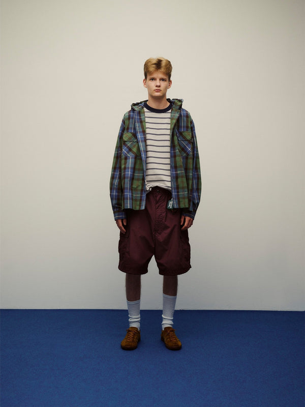 【SEDAN ALL - PURPOSE|セダンオールパーパス】PLAID HOODED SHIRT/プラッドフーデットシャツ(BLUE GREEN) - STREAM【SEDAN ALL - PURPOSE|セダンオールパーパス】PLAID HOODED SHIRT/プラッドフーデットシャツ(BLUE GREEN)STREAMM