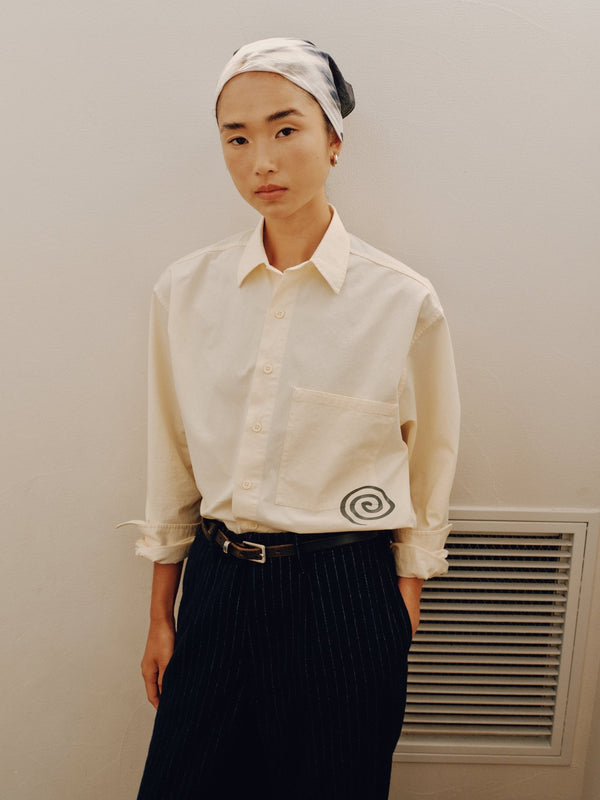 【SOL soonerorlater|ソル スーナーオアレイター】COTTON TWILL SHIRT/コットンツイル シャツ(IVORY) 正規取扱店舗 公式オンライン通販 島根 松江 GuruGuruロゴ