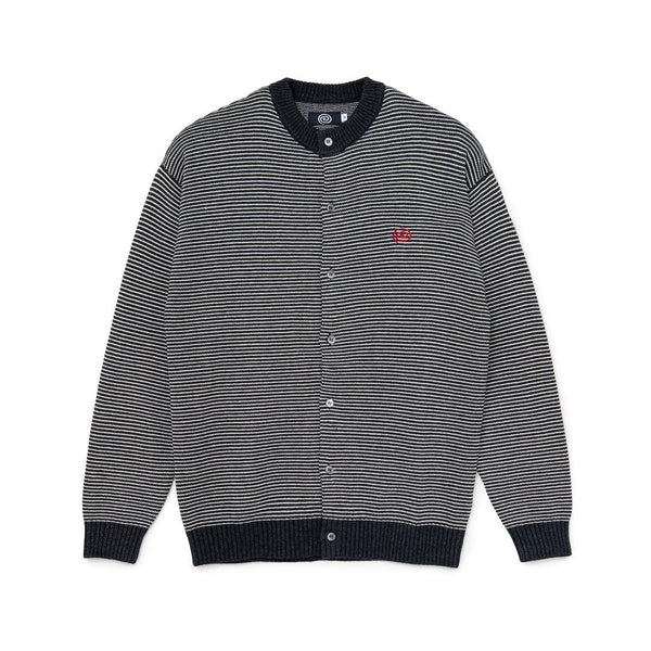 【SOL soonerorlater|ソル スーナーオアレイター】KNITTED BORDER CARDIGAN(BURGUNDY&CHARCOAL , BLACK&IVORY) 正規取扱店舗 公式オンライン通販 ニットカーディガン 26AW
