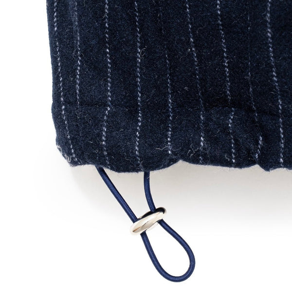 【SOL soonerorlater|ソル スーナーオアレイター】PIN-STRIPE PADDED VEST(NAVY) 正規取扱店舗 公式オンライン通販 島根 松江 26AW ダウンベスト