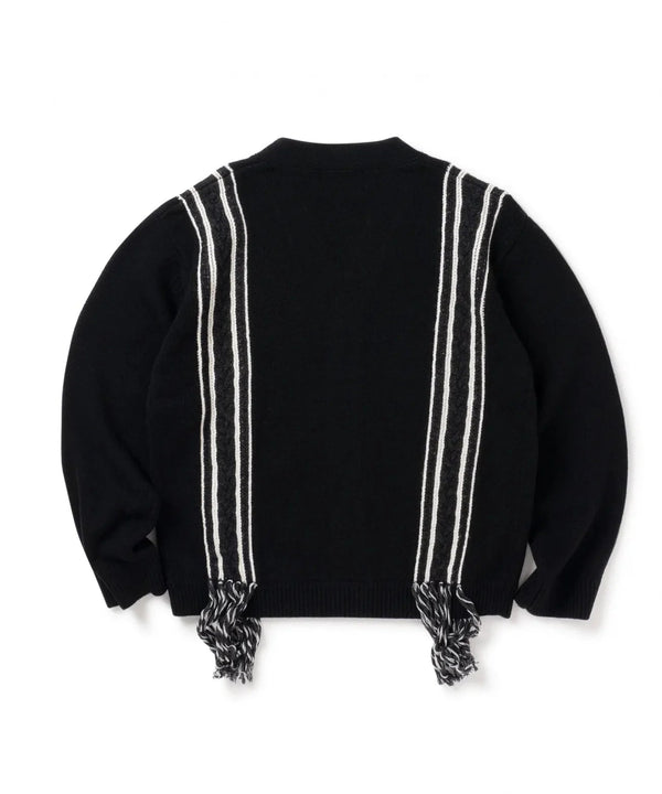 【SON OF THE CHEESE|サノバチーズ 】FRINGE KNIT CARDIGAN/フリンジ ニットカーディガン(BLACK) - STREAM【SON OF THE CHEESE|サノバチーズ 】FRINGE KNIT CARDIGAN/フリンジ ニットカーディガン(BLACK)STREAMM