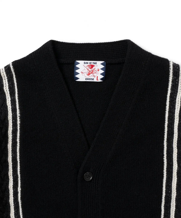 【SON OF THE CHEESE|サノバチーズ 】FRINGE KNIT CARDIGAN/フリンジ ニットカーディガン(BLACK) - STREAM【SON OF THE CHEESE|サノバチーズ 】FRINGE KNIT CARDIGAN/フリンジ ニットカーディガン(BLACK)STREAMM