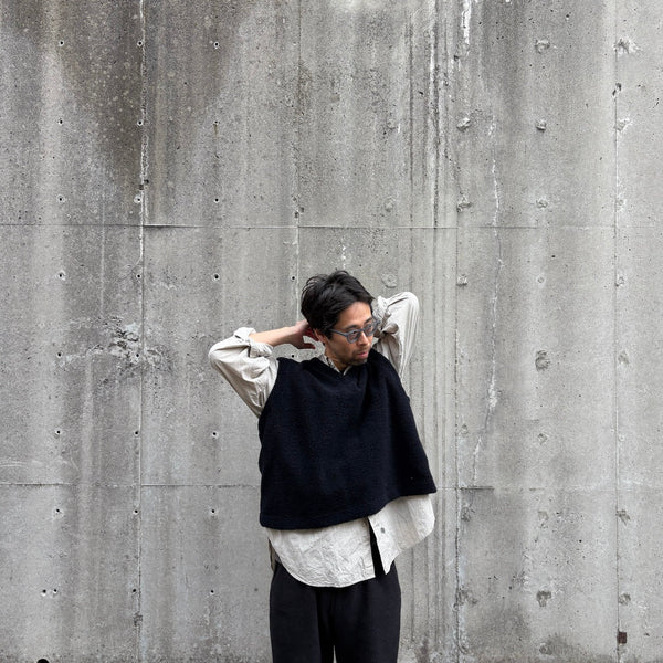 【TONE|トーン】RECYCLE WOOL BOA VEST/リサイクルウールボアベスト(NAVY) - STREAM【TONE|トーン】RECYCLE WOOL BOA VEST/リサイクルウールボアベスト(NAVY)STREAMNAVY1(S)