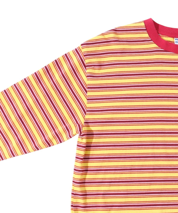 【WALLA WALLA SPORT|ワラワラスポーツ】L/S STRIPE TEE/ロングスリーブストライプティー(BLACK/GREEN , H.GREY/NAVY , YELLOW/RED) - STREAM【WALLA WALLA SPORT|ワラワラスポーツ】L/S STRIPE TEE/ロングスリーブストライプティー(BLACK/GREEN , H.GREY/NAVY , YELLOW/RED)STREAMYELLOW/REDS