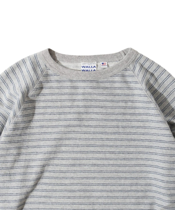【WALLA WALLA SPORT|ワラワラスポーツ】U.S. MADE STRIPE LT TERRY CREW/U.S.メイドストライプライトテリークルー(H.GREY/NAVY) - STREAM【WALLA WALLA SPORT|ワラワラスポーツ】U.S. MADE STRIPE LT TERRY CREW/U.S.メイドストライプライトテリークルー(H.GREY/NAVY)STREAMH.GREY/NAVYM