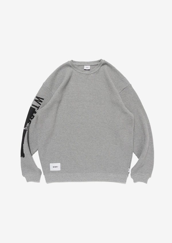 【WTAPS|ダブルタップス】WAFFLE RIBBED / LS / COTTON
厚手のコットンワッフル生地を使用したロングスリーブカットソー。
右袖にプリントモチーフ、バックに刺繍モチーフを配置。
FABRIC:コットン 100%
品番:262ATDT-CSM27
26AW