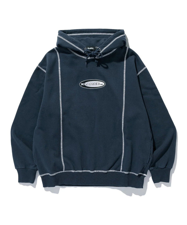 【X - LARGE|エクストララージ】OVAL LOGO PULLOVER HOODED SWEATSHIRT/オーバルロゴプルオーバーフーデッドスウェットシャツ(NAVY , BLACK) - STREAM